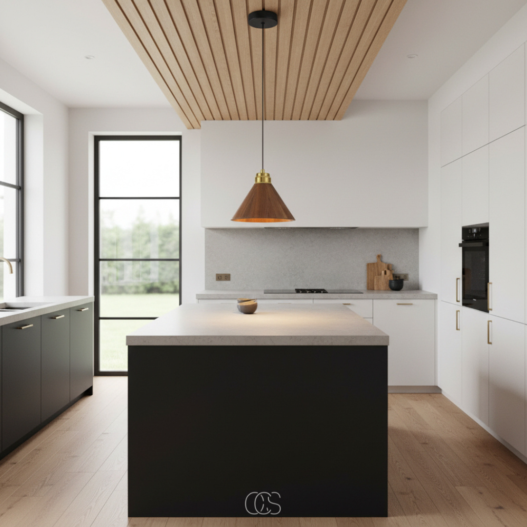 Raven lampada a sospensione scandinava in legno