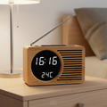 Sveglia Retro Bohemien con Radio FM - Sveglia Digitale LED con Temperatura & USB