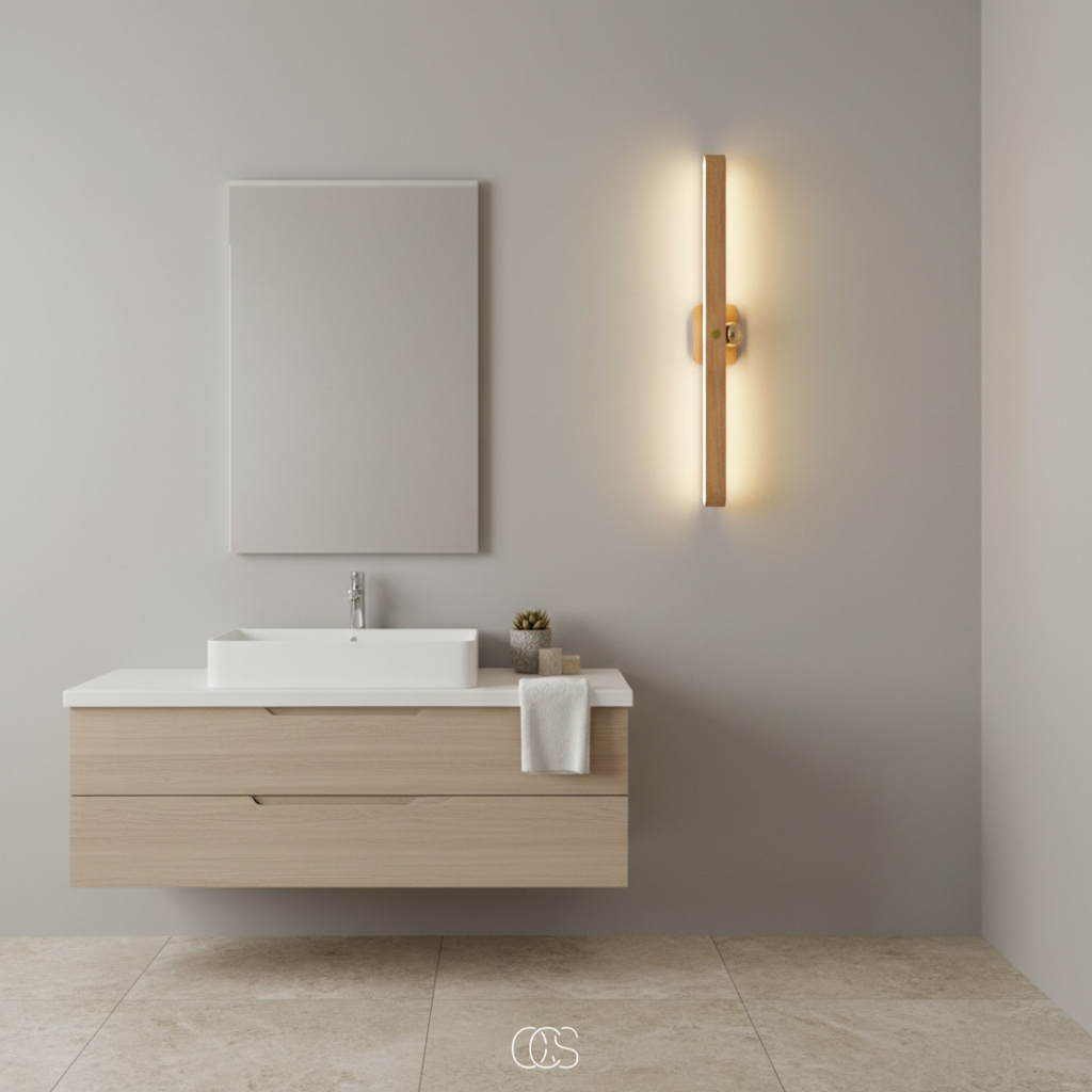 lampada da parete in legno LED nordico - senza fili e inclinabile