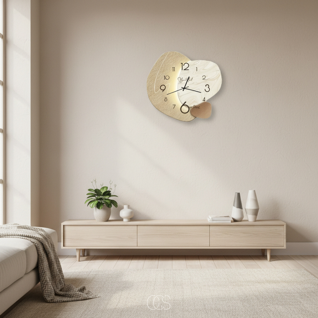 pirlo Orologio da parete moderno silenzioso scandinavo - Design in legno e metallo