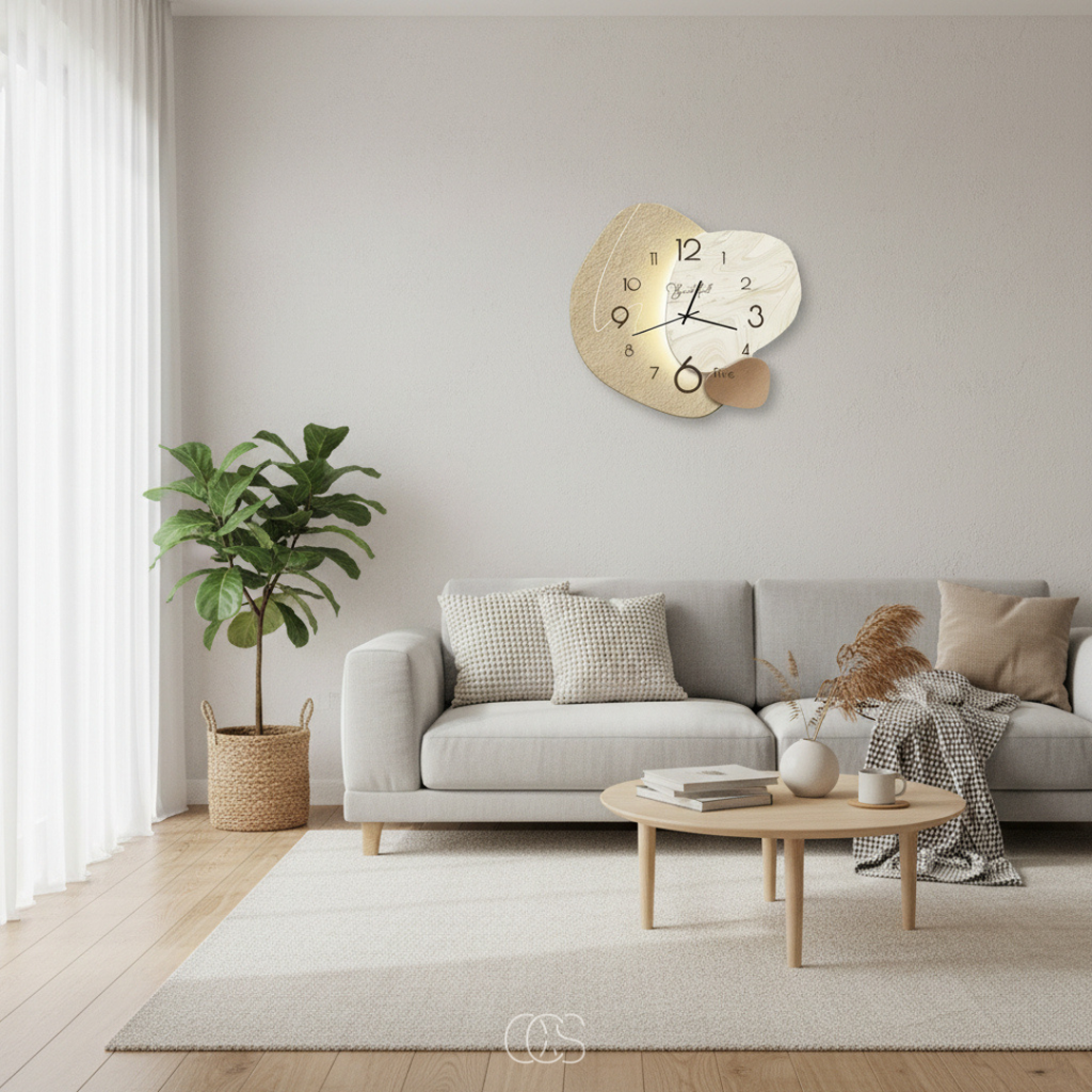 pirlo Orologio da parete moderno silenzioso scandinavo - Design in legno e metallo