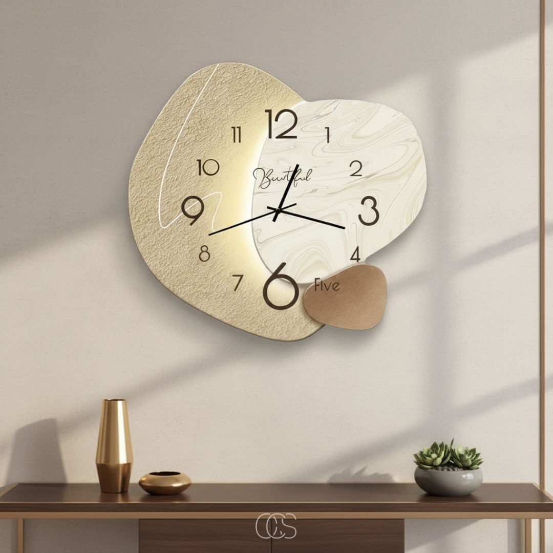 pirlo Orologio da parete moderno silenzioso scandinavo - Design in legno e metallo