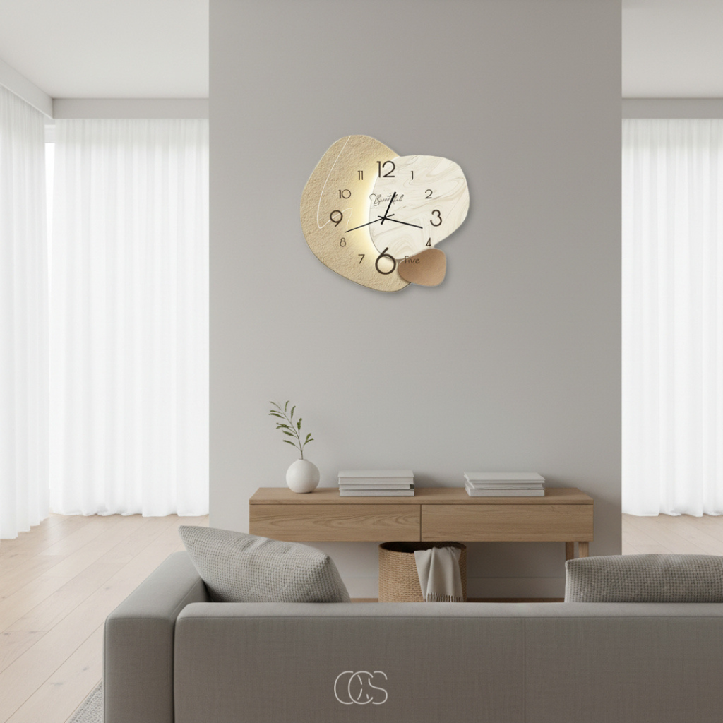 pirlo Orologio da parete moderno silenzioso scandinavo - Design in legno e metallo