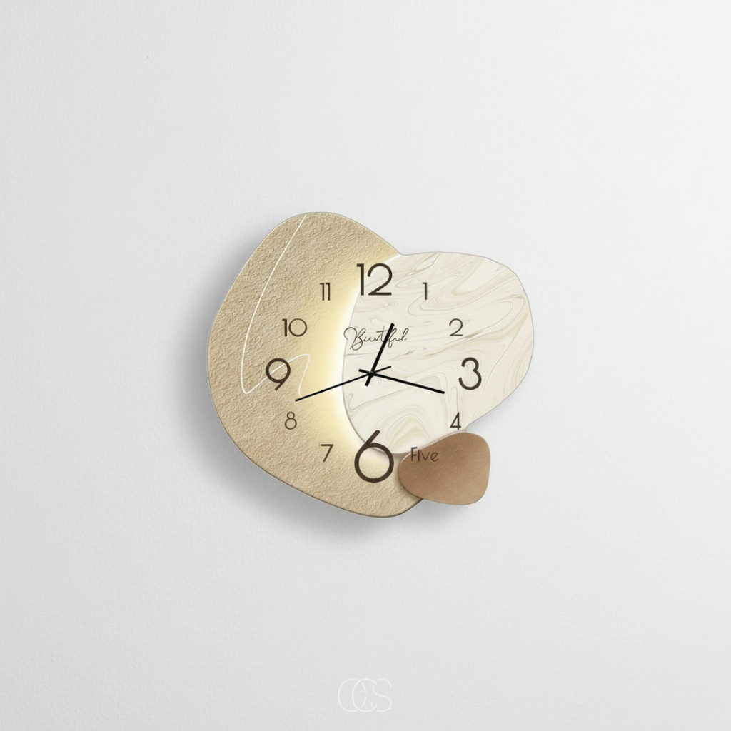 pirlo Orologio da parete moderno silenzioso scandinavo - Design in legno e metallo