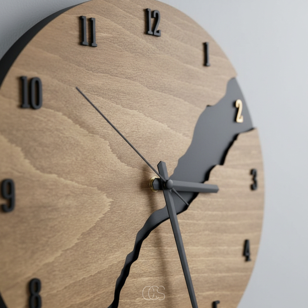 Orologio da parete minimalista in legno Pinak - Silenzioso