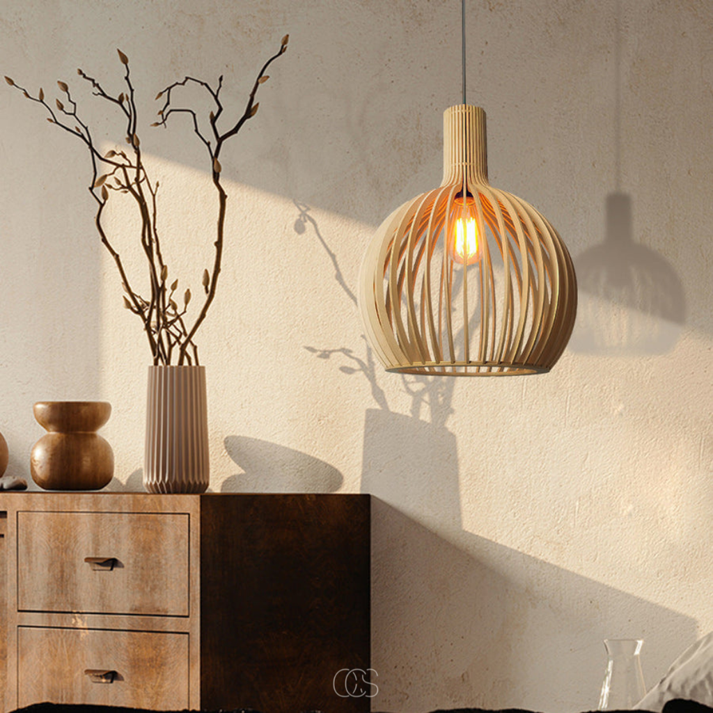 Lampada a sospensione Oreza in legno - Design scandinavo