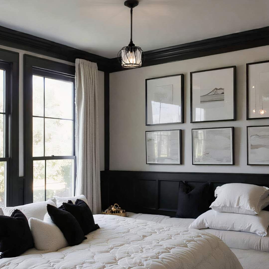 Lampada a sospensione nordica con vetro sferico – Design Nero