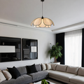 Lampada a Sospensione a Forma di Fiore con Accenti Neri