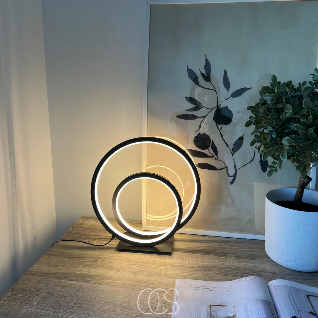 Lampada da tavolo LED a doppio anello