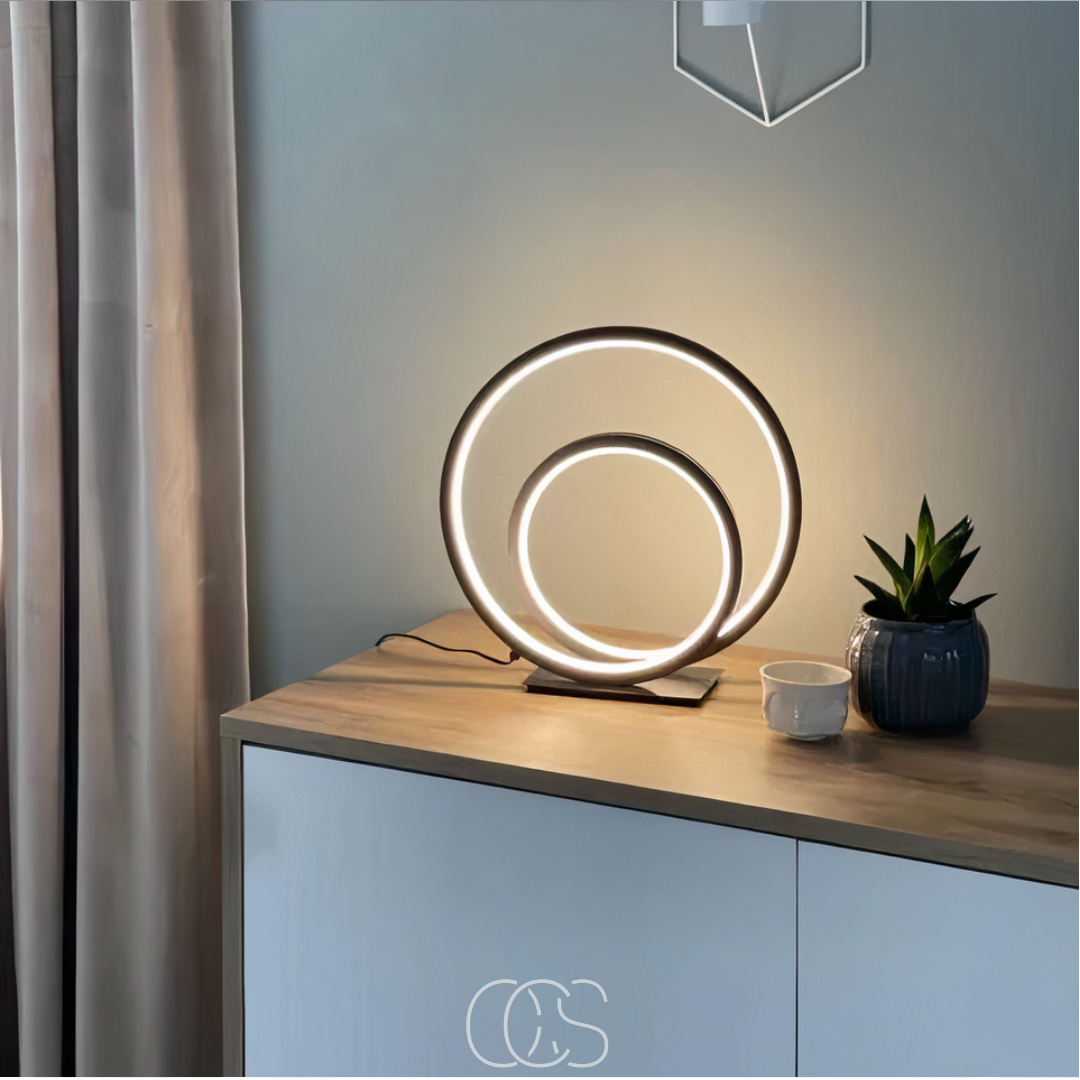 Lampada da tavolo LED a doppio anello