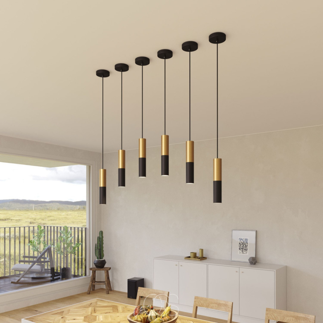 Lampada a sospensione Cavi – Nero&Oro Design Metallico