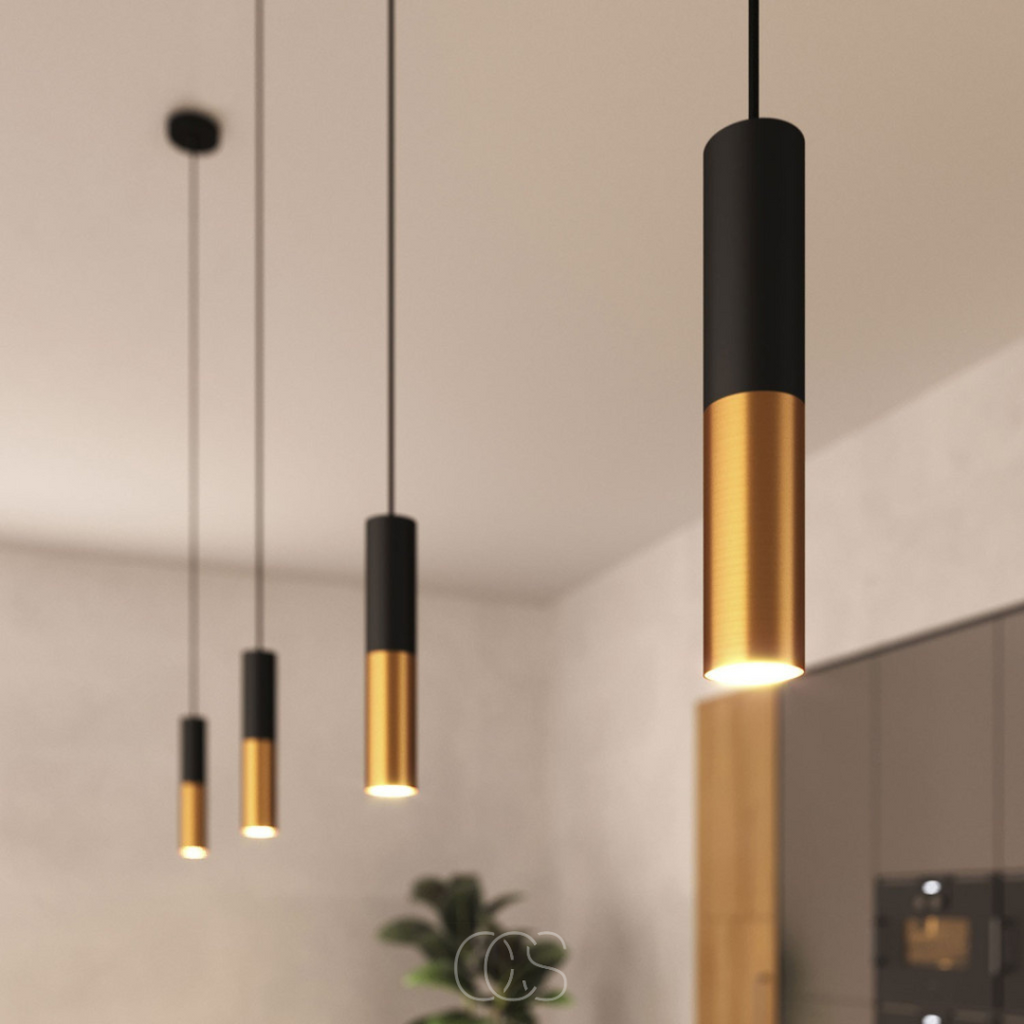 Lampada a sospensione Cavi – Nero&Oro Design Metallico