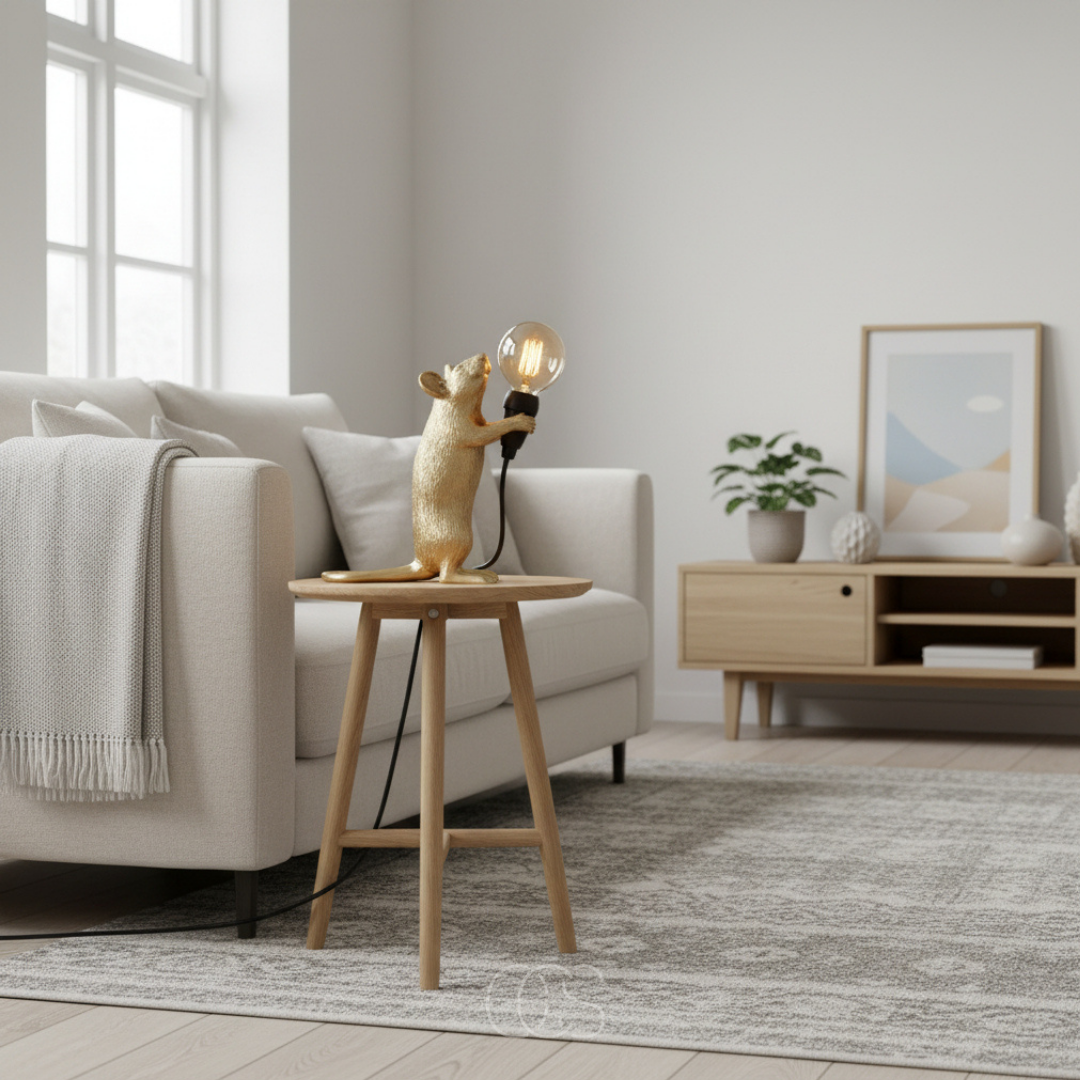 lampada da tavolo LED decorativa a forma di topo
