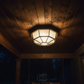 Lampada da soffitto esterna in bronzo – Alluminio e vetro