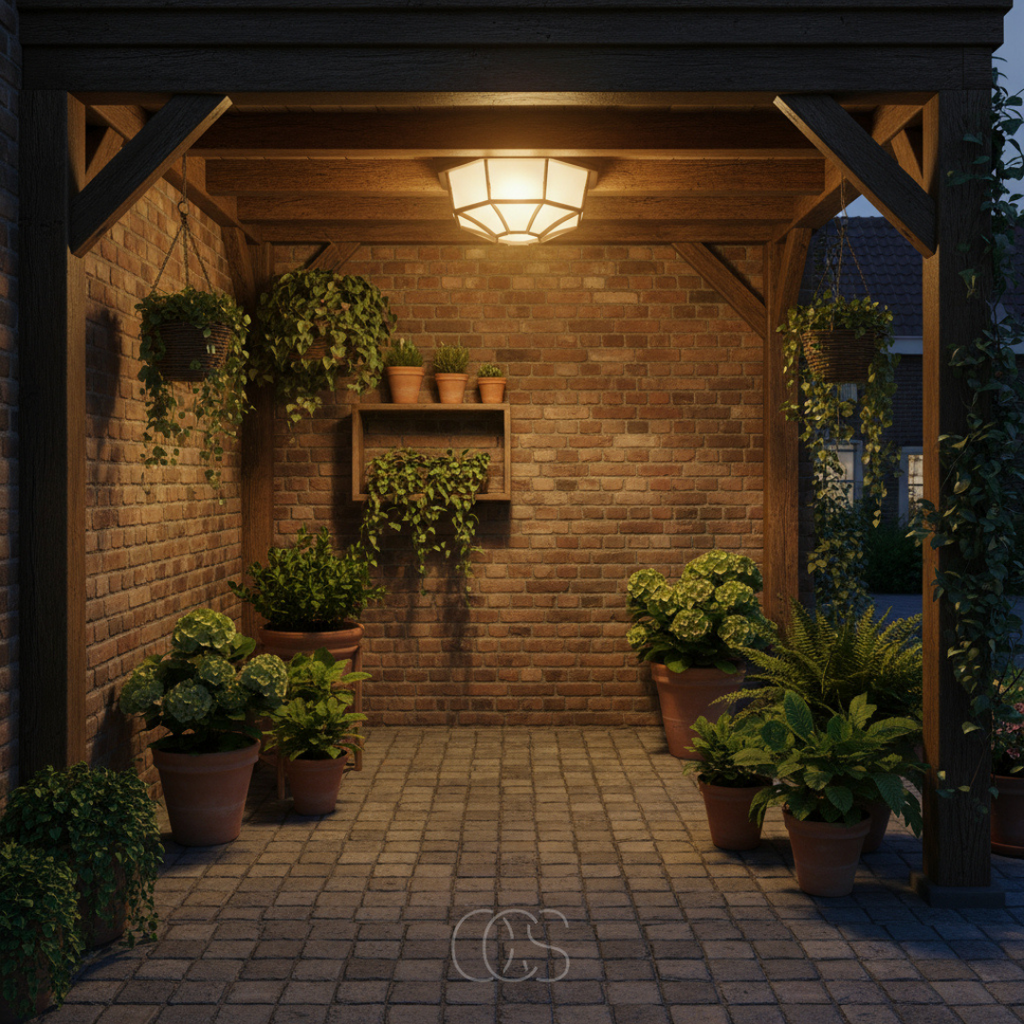 Lampada da soffitto esterna in bronzo – Alluminio e vetro