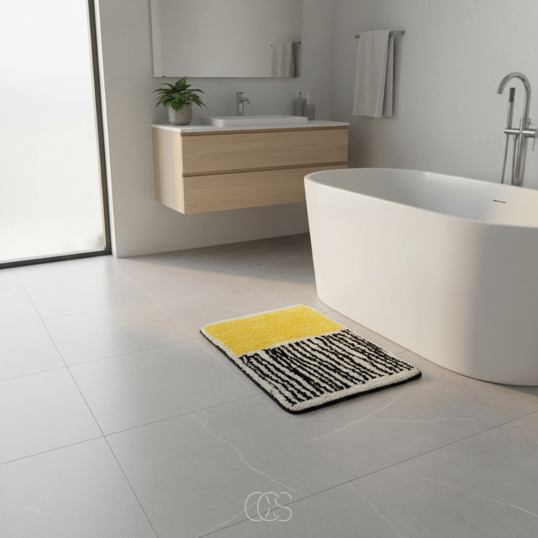 Tappetino da Bagno Astratto con Design Antiscivolo e Assorbente