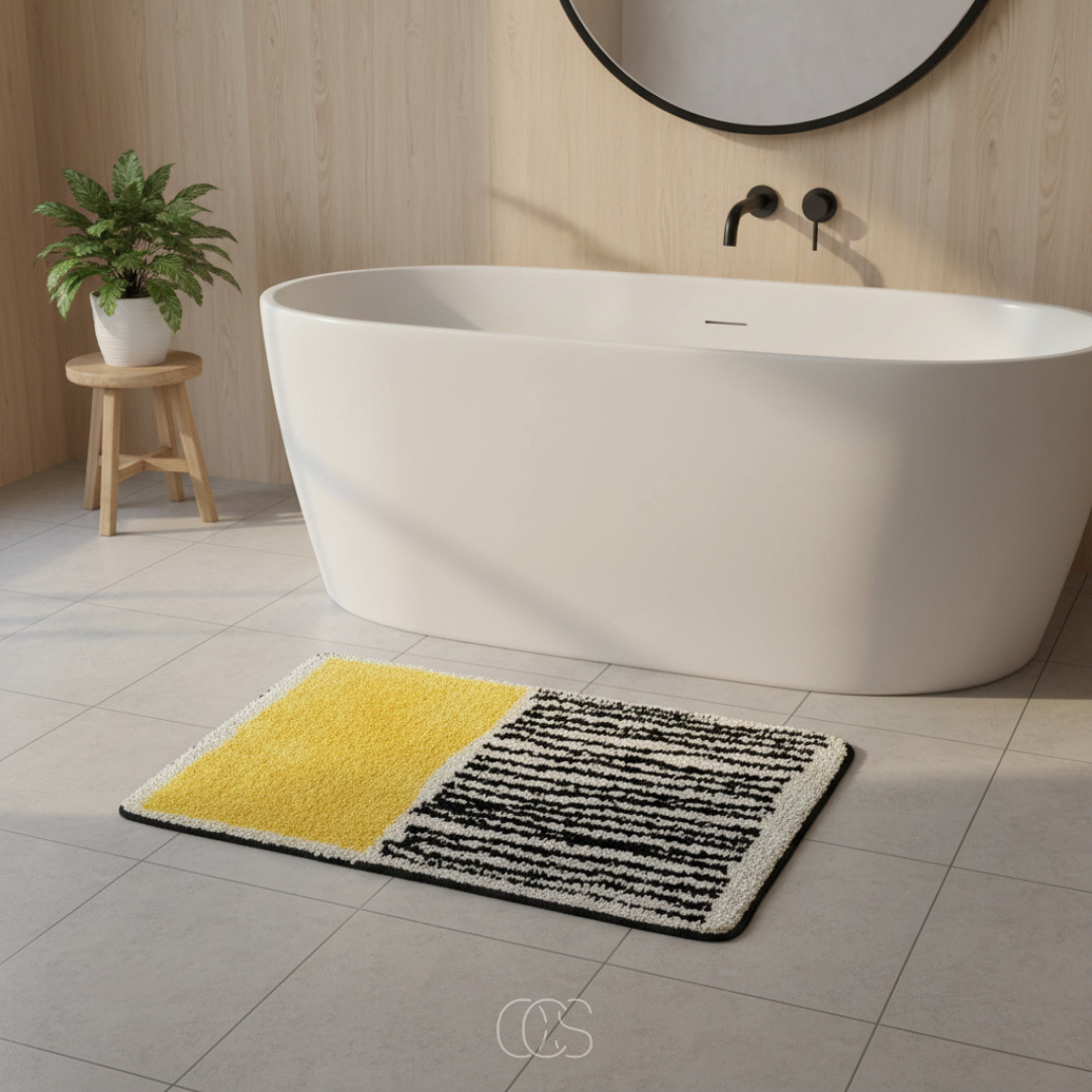 Tappetino da Bagno Astratto con Design Antiscivolo e Assorbente
