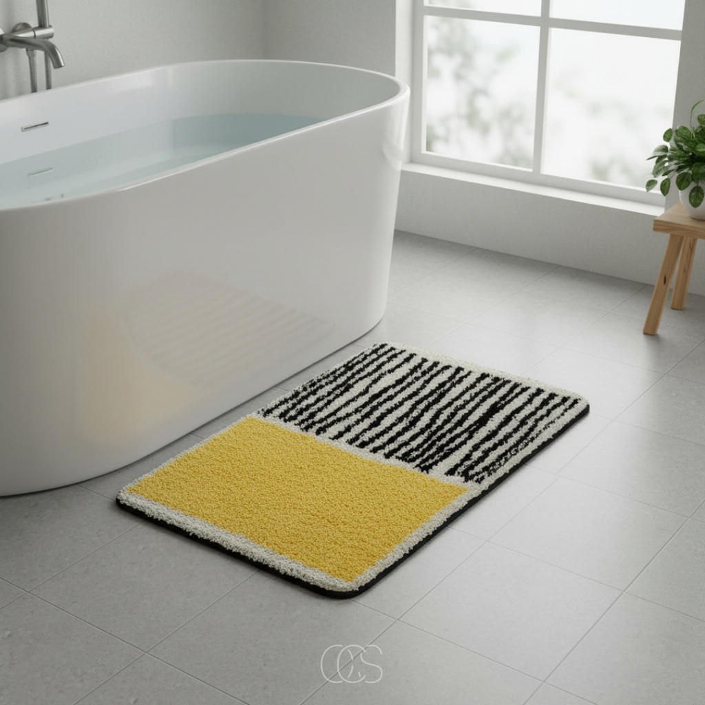 Tappetino da Bagno Astratto con Design Antiscivolo e Assorbente