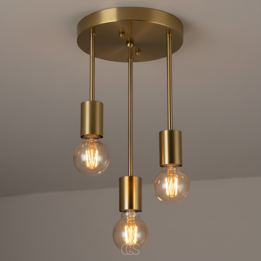 Dilo lampada da soffitto industriale dorata - 3 punti luce