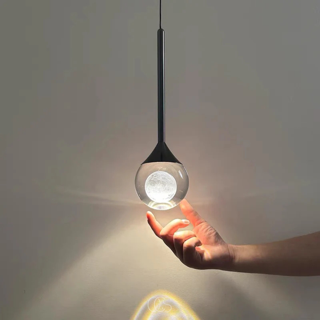 lampada a sospensione a forma di sfera in cristallo LED - tre temperature di colore