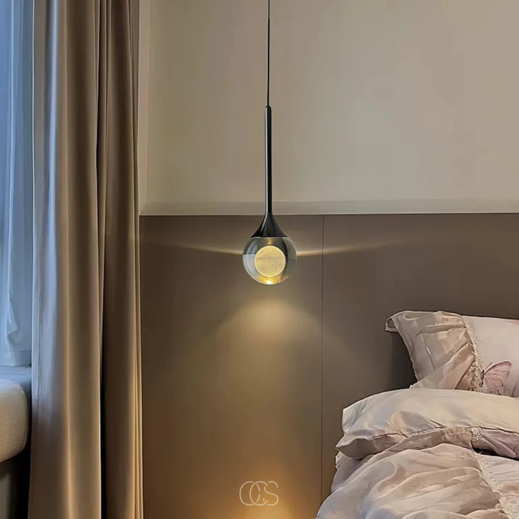 lampada a sospensione a forma di sfera in cristallo LED - tre temperature di colore