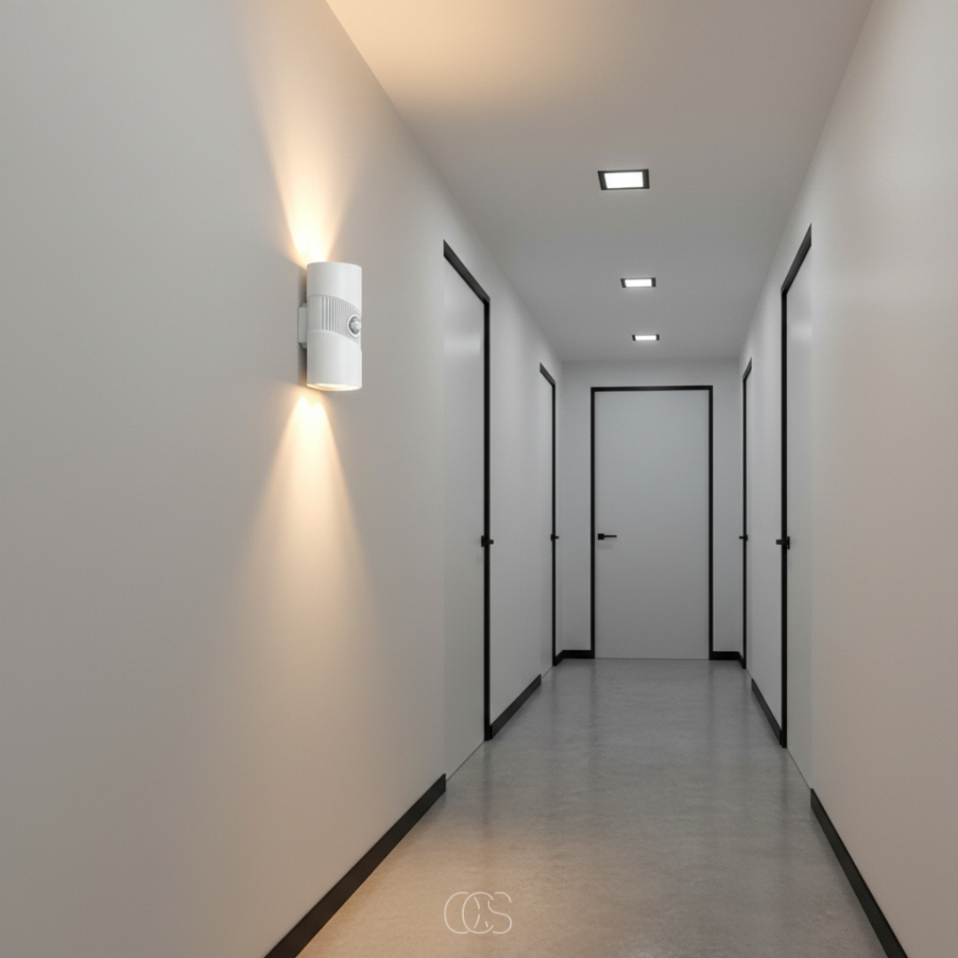 lampada da parete LED Prey con sensore di movimento - Illuminazione Up Down - Sensore PIR 110° - Portata 5m