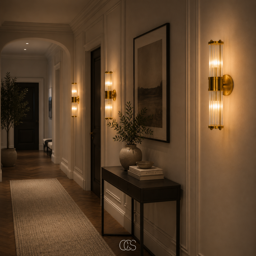 Neyon Luxe Lampada da Parete in Cristallo Oro - Design in Vetro Cristallo K9 e Ottone