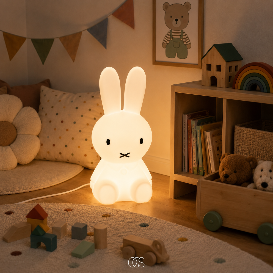 lampada per bambini Luffy con conigli - Lampada da notte LED dimmerabile per la cameretta