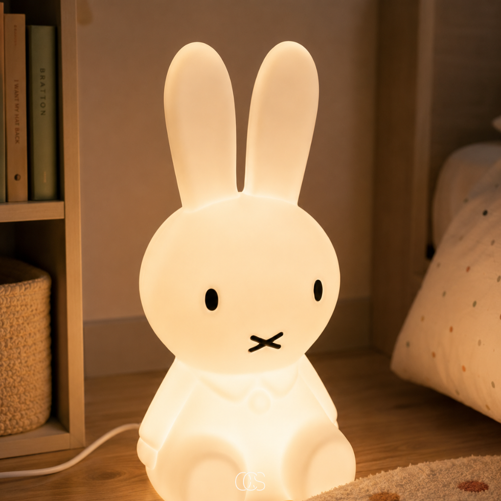 lampada per bambini Luffy con conigli - Lampada da notte LED dimmerabile per la cameretta