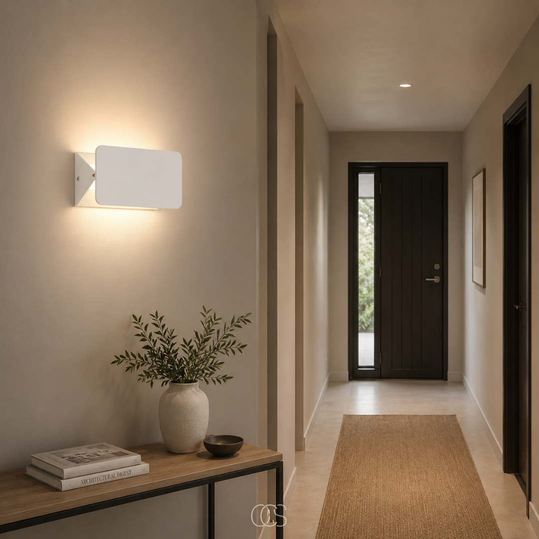 lampada da parete LED Chia Moderna Bianca - Paralume Rotante 270° - Design Minimalista