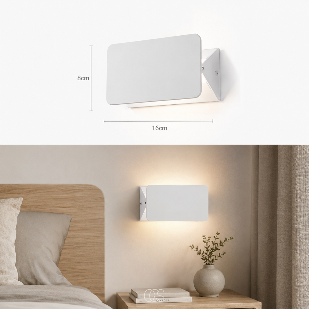 lampada da parete LED Chia Moderna Bianca - Paralume Rotante 270° - Design Minimalista