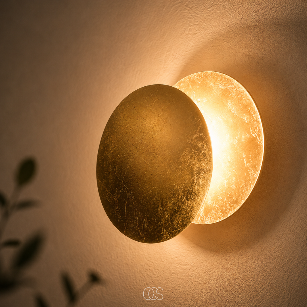 lampada da parete LED Luna d'Oro - Illuminazione da Parete di Lusso con Rotazione a 360°