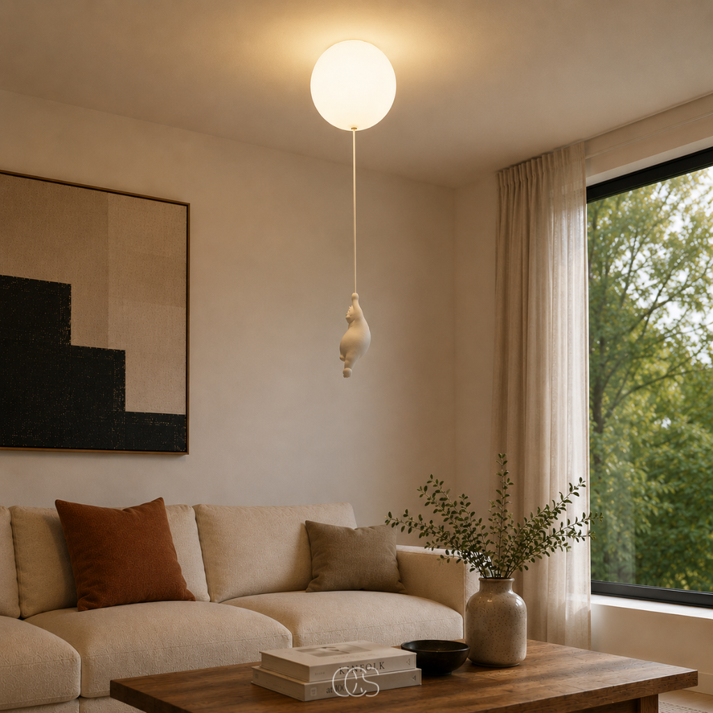 Lampada da soffitto Bambo Bear Balloon - Lampada LED giocosa per camerette