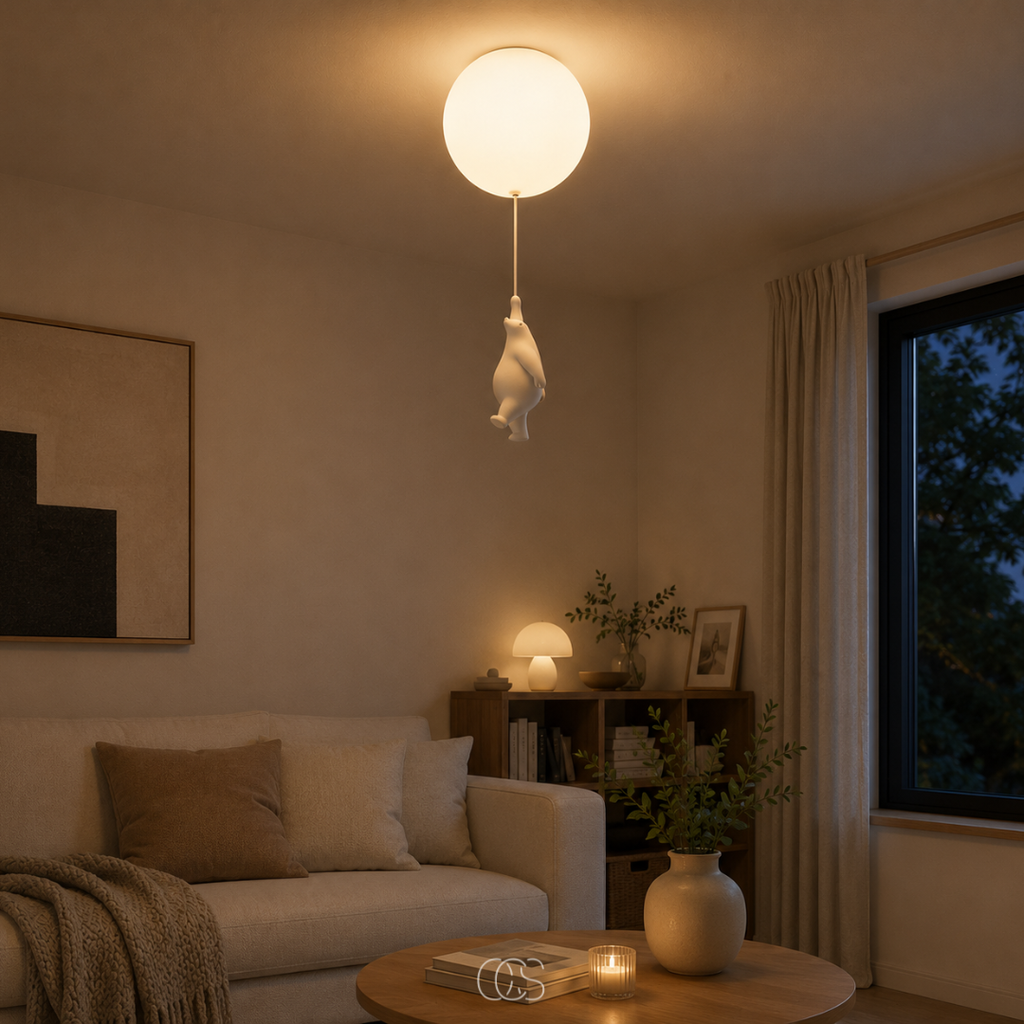 Lampada da soffitto Bambo Bear Balloon - Lampada LED giocosa per camerette