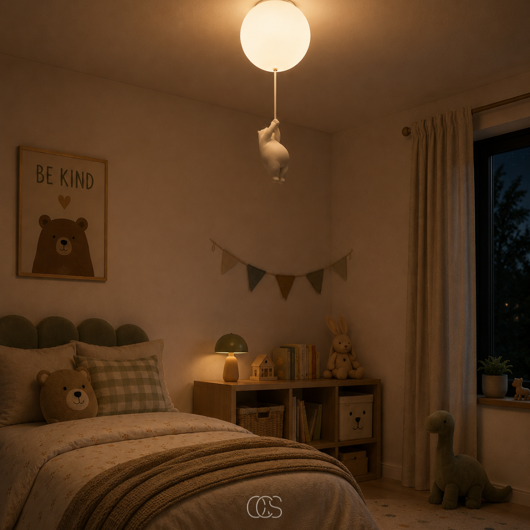 Lampada da soffitto Bambo Bear Balloon - Lampada LED giocosa per camerette