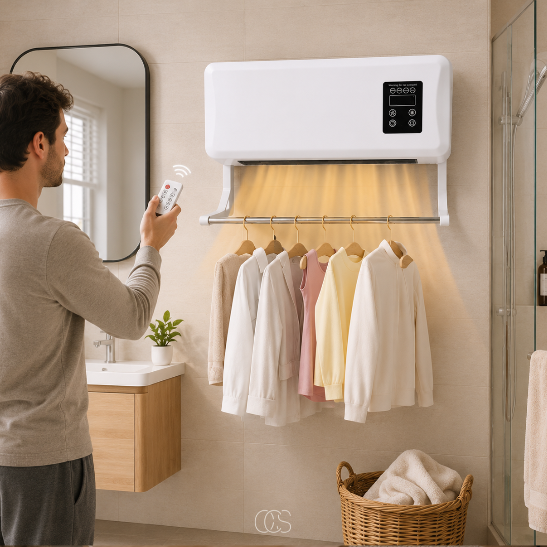 Ventilatore a parete con Raffreddamento e Riscaldamento & Asciugatrice - Con Telecomando