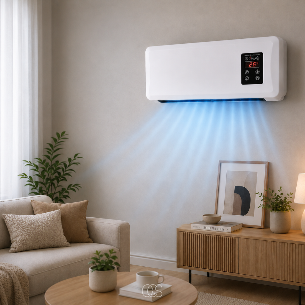 Ventilatore a parete con Raffreddamento e Riscaldamento & Asciugatrice - Con Telecomando