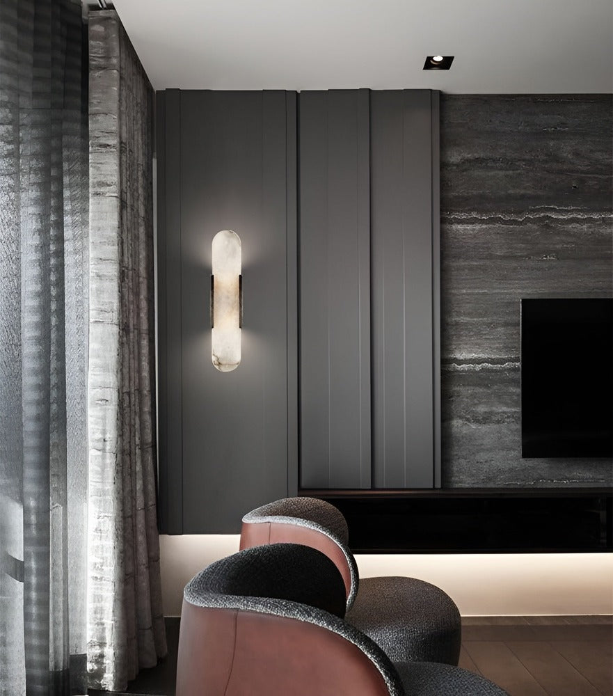 Laviso – Applique in Alabastro con Dettagli in Rame e Ottone