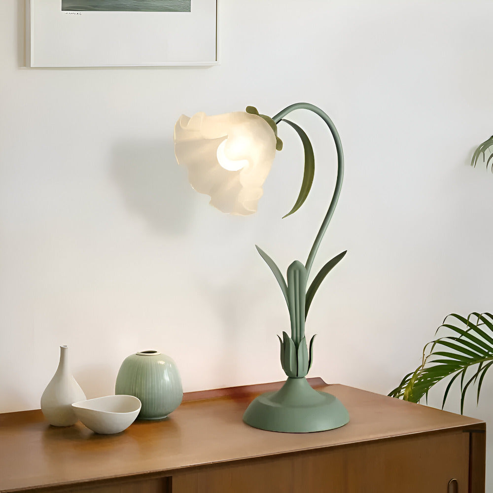 Fleur de Lumière – Lampada da tavolo in stile antico francese con design floreale – Lampada decorativa per camera da letto e soggiorno