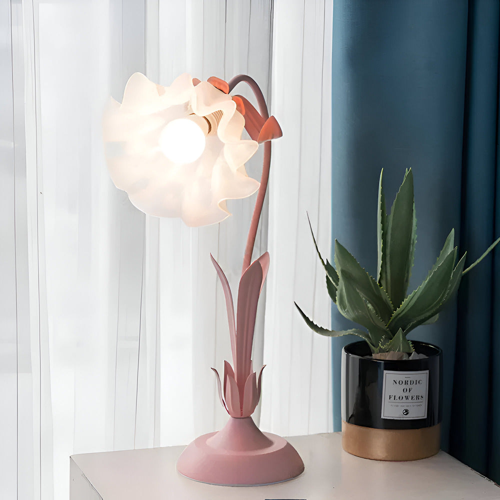 Fleur de Lumière – Lampada da tavolo in stile antico francese con design floreale – Lampada decorativa per camera da letto e soggiorno