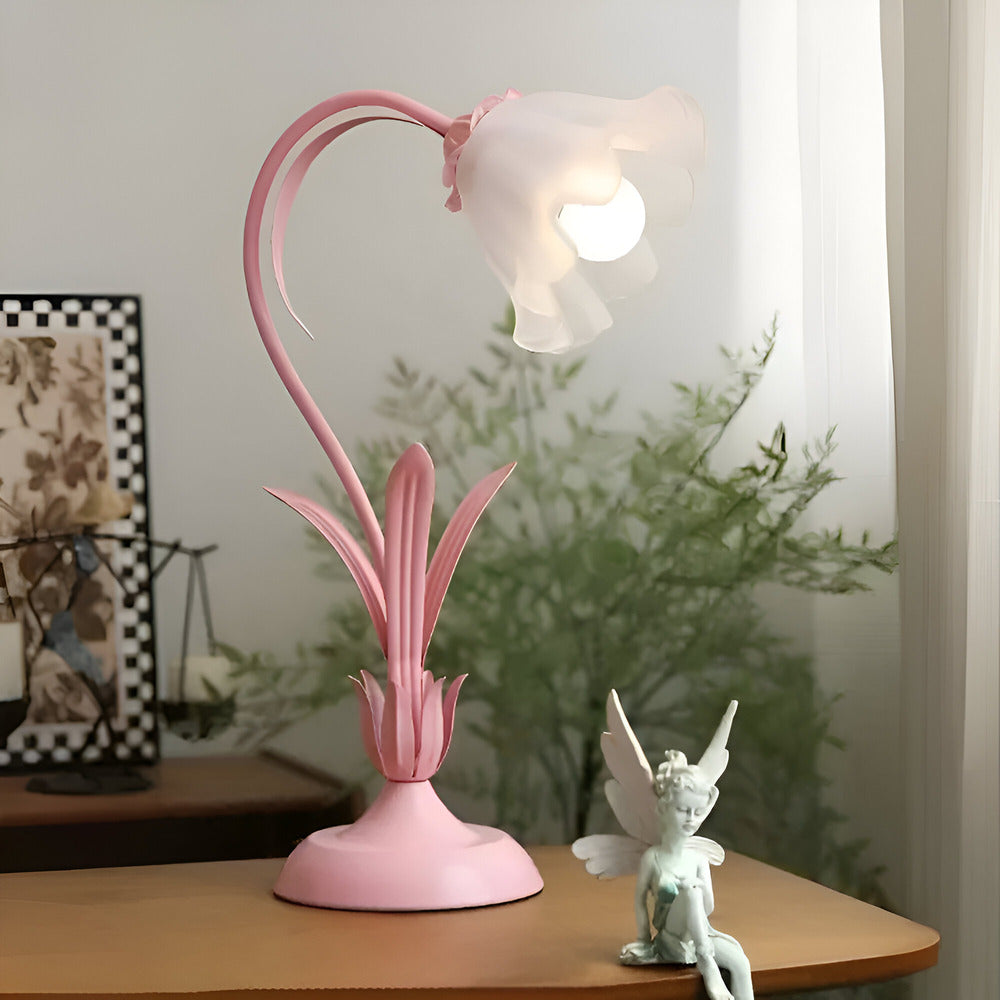 Fleur de Lumière – Lampada da tavolo in stile antico francese con design floreale – Lampada decorativa per camera da letto e soggiorno