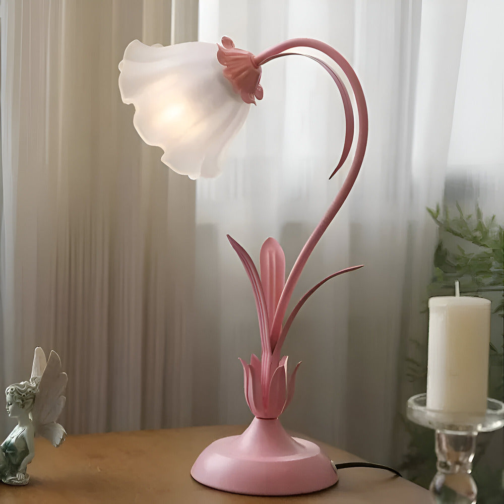 Fleur de Lumière – Lampada da tavolo in stile antico francese con design floreale – Lampada decorativa per camera da letto e soggiorno