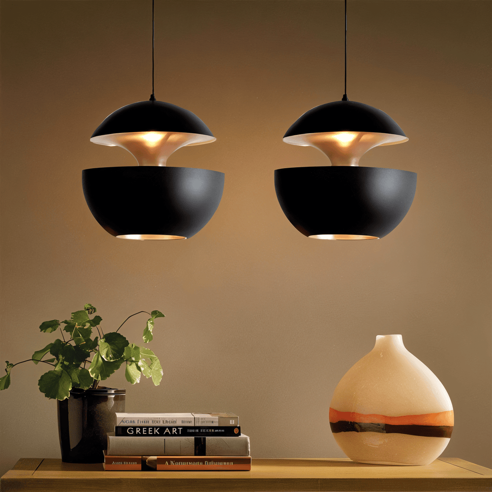 Artivio – Lampada a Sospensione Artistica in Metallo Bianco e Nero