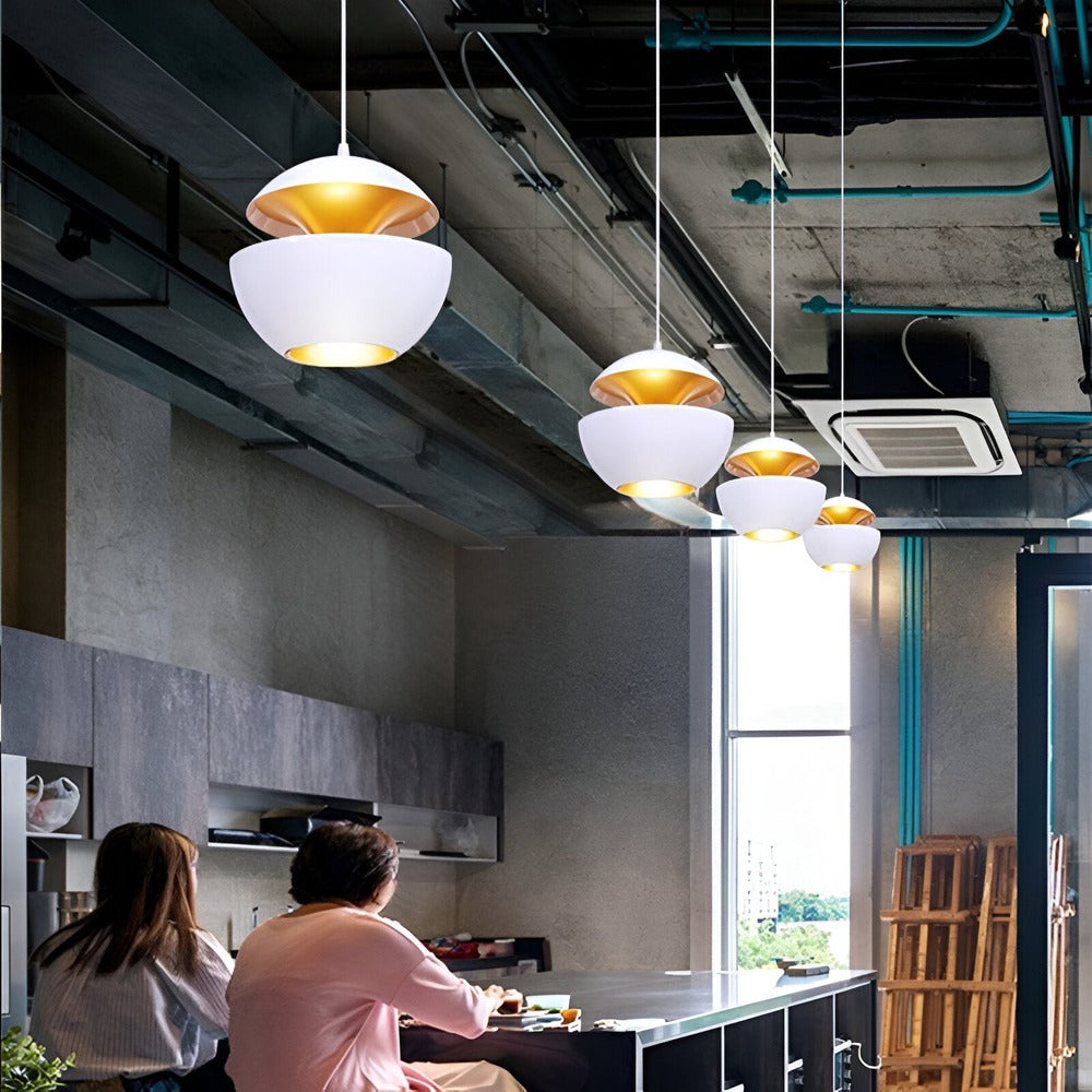 Artivio – Lampada a Sospensione Artistica in Metallo Bianco e Nero