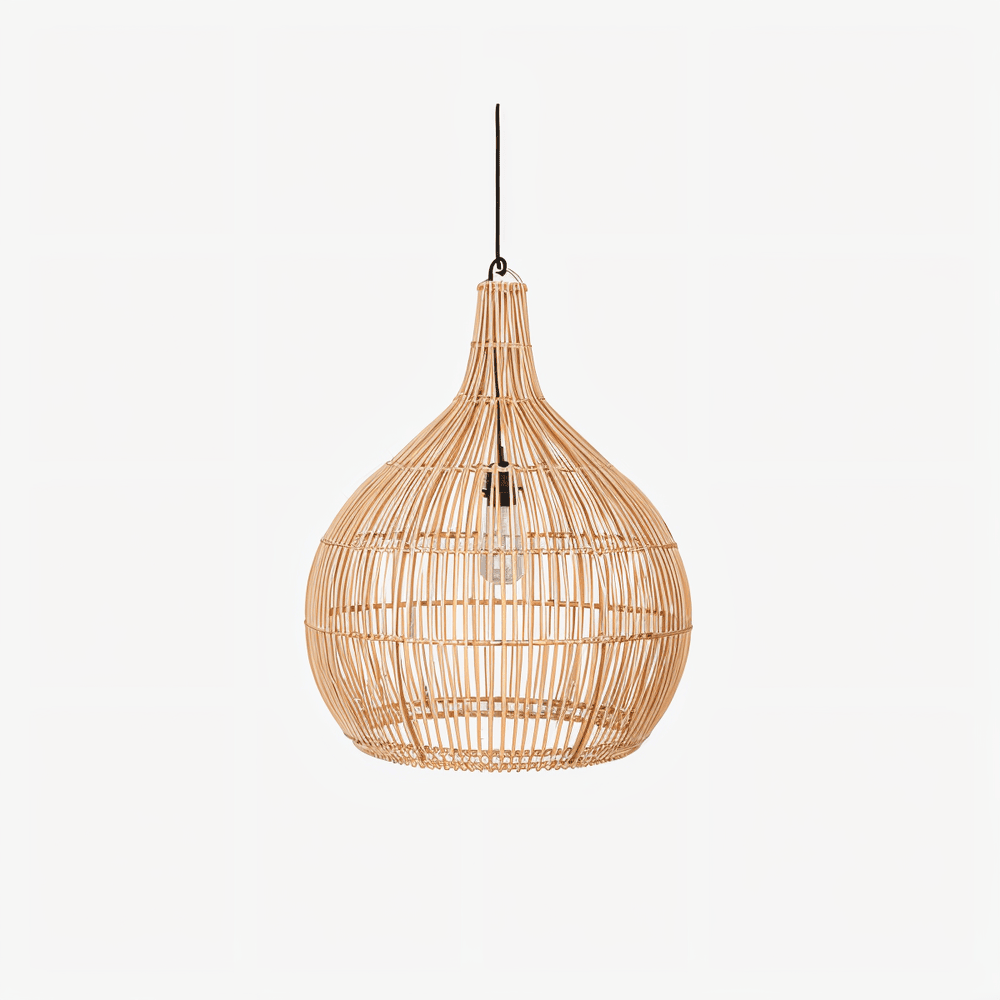 WoveLuxe – Pendente Geometrico in Rattan dal Design Naturale