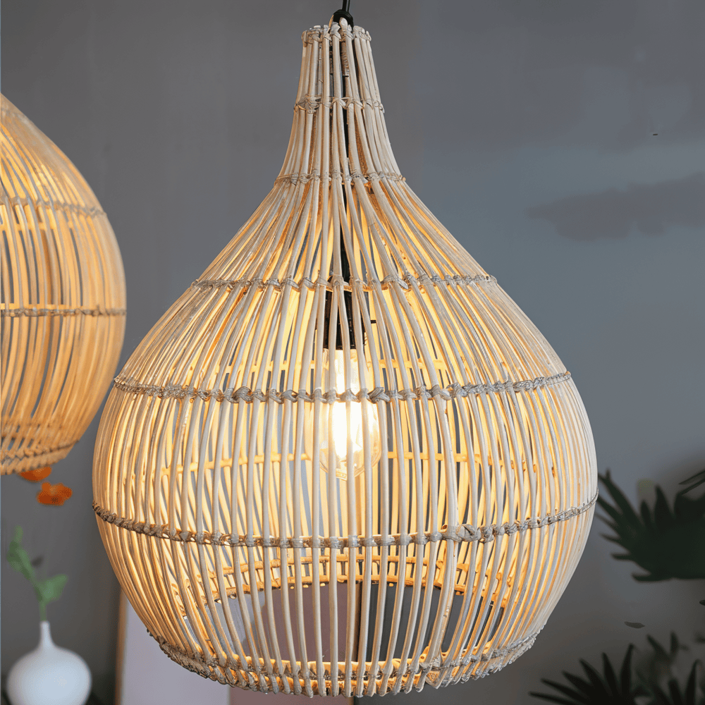 WoveLuxe – Pendente Geometrico in Rattan dal Design Naturale