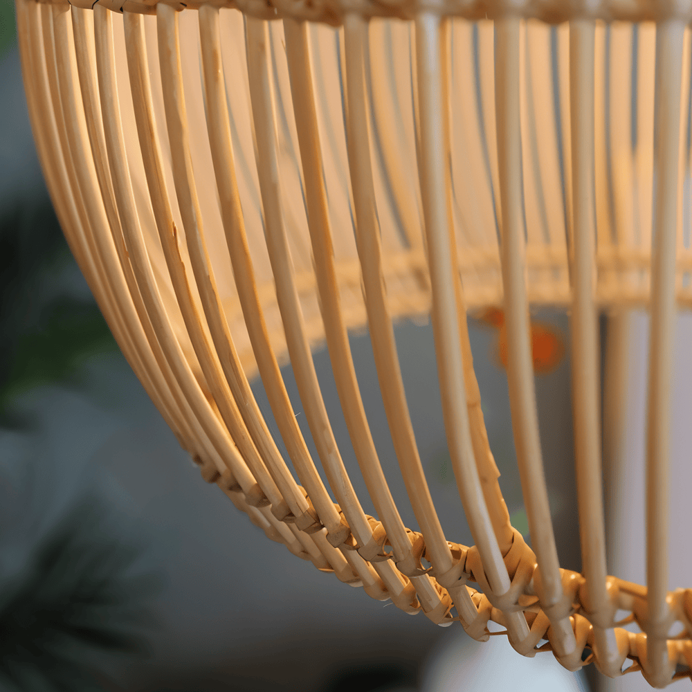 WoveLuxe – Pendente Geometrico in Rattan dal Design Naturale