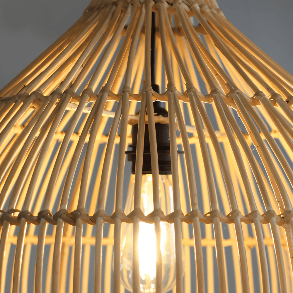 WoveLuxe – Pendente Geometrico in Rattan dal Design Naturale