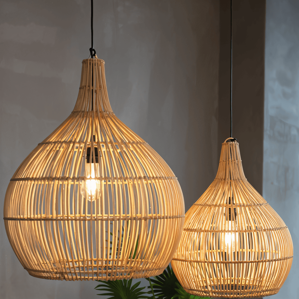 WoveLuxe – Pendente Geometrico in Rattan dal Design Naturale
