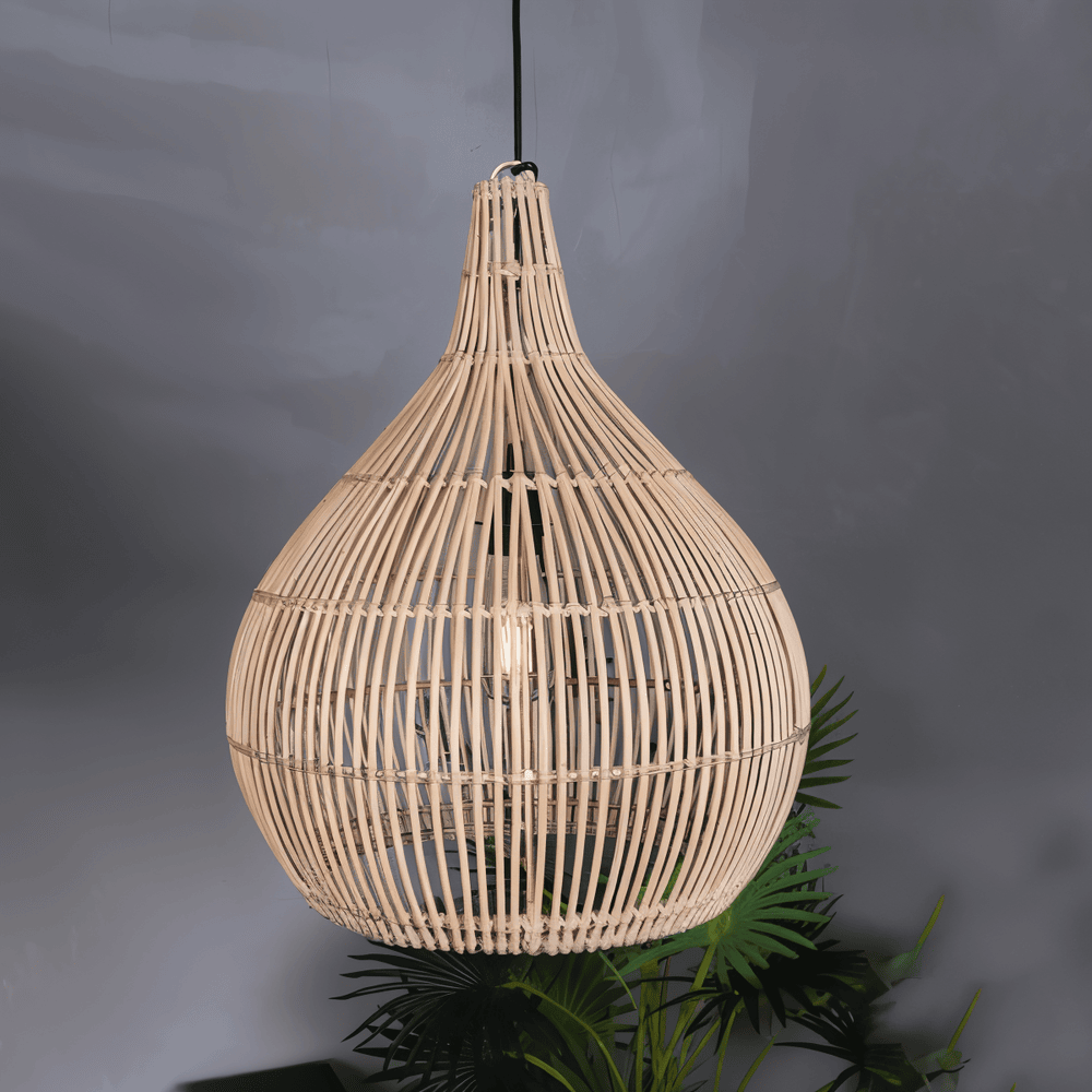 WoveLuxe – Pendente Geometrico in Rattan dal Design Naturale